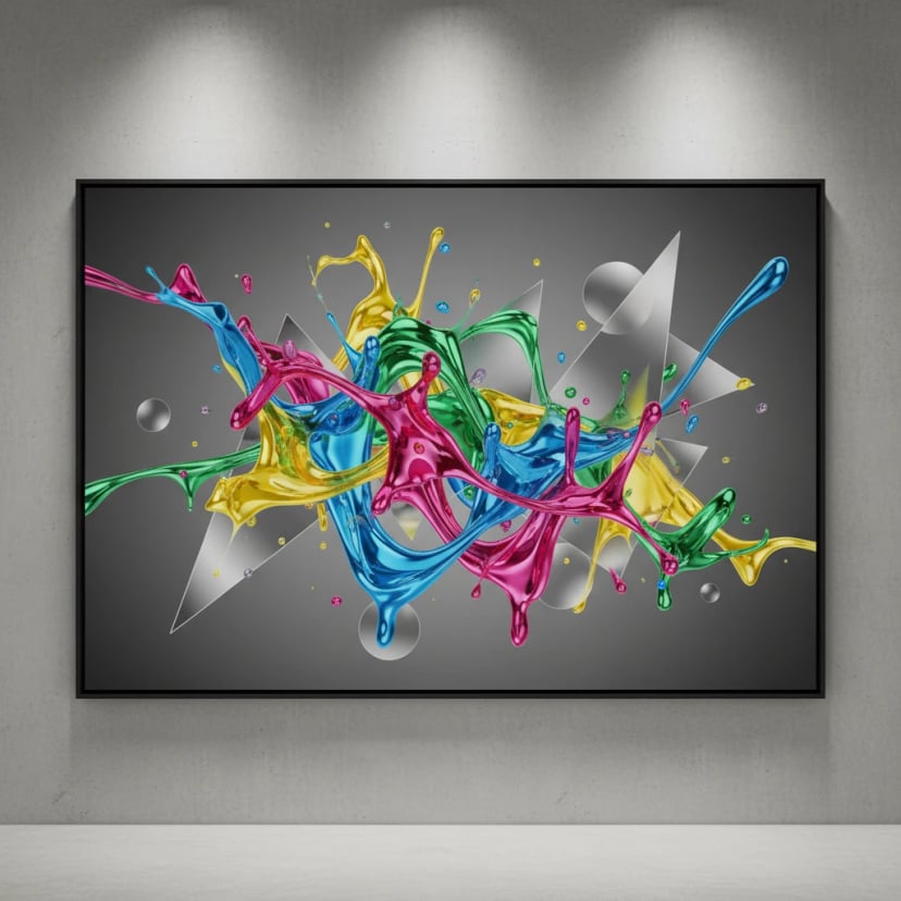 Abstract art with flowing liquid effects and vibrant colors - Modern aesthetic AI artwork