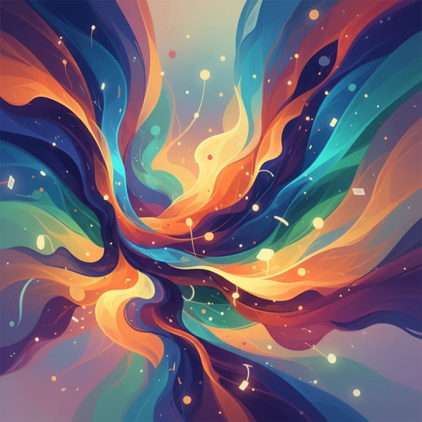 Abstract art with flowing colors and digital painting style - Modern AI-generated artwork