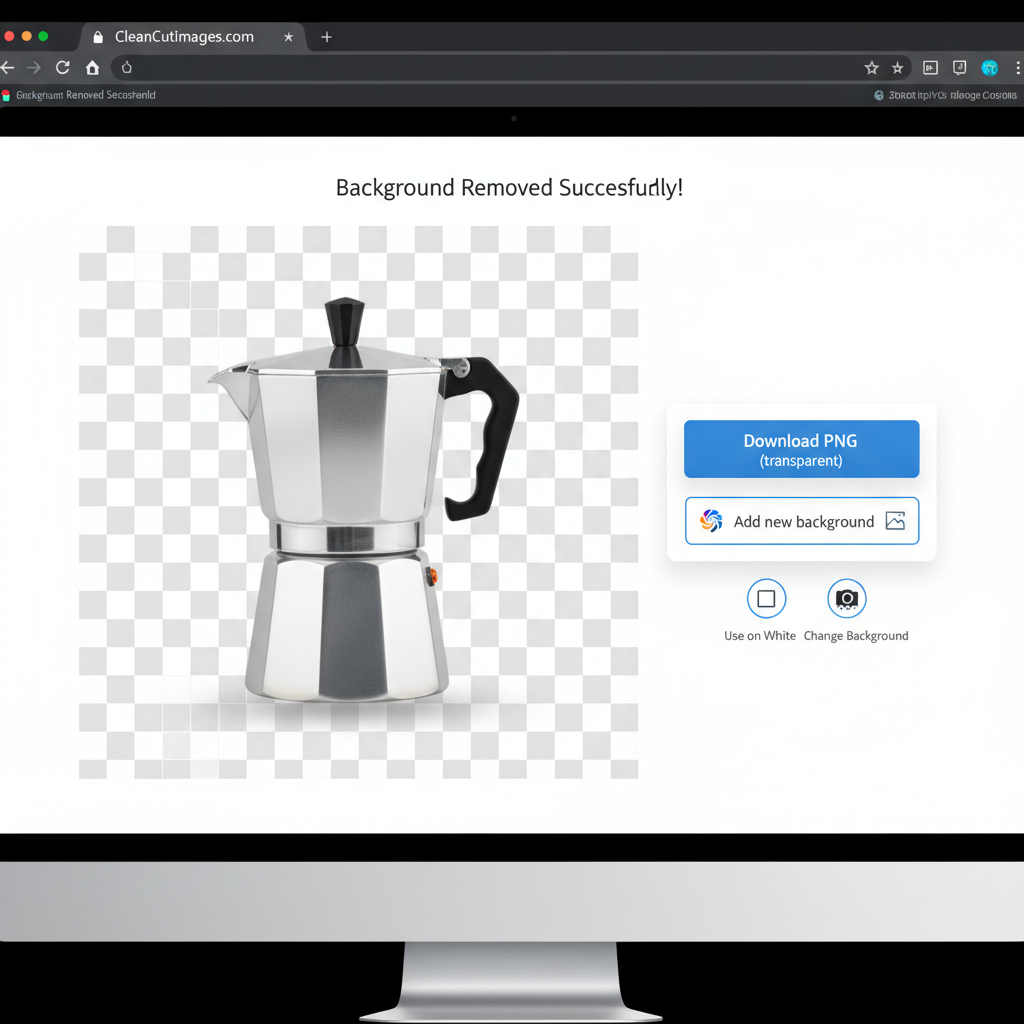 Download PNG image with transparent background or add new color/image background for Amazon, Flipkart product listings