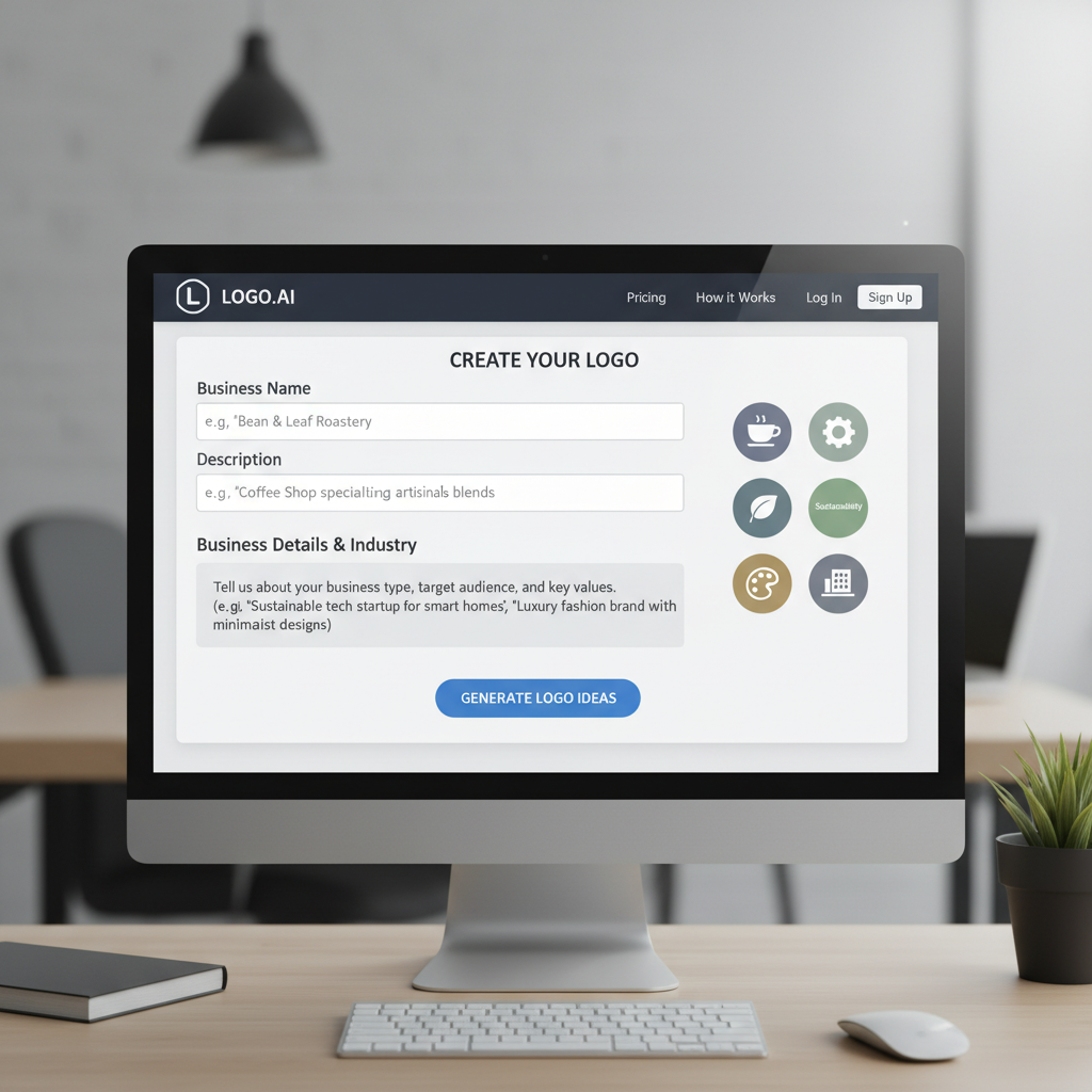 Free AI logo generator - Step 1: Enter business name and description to create professional logo design