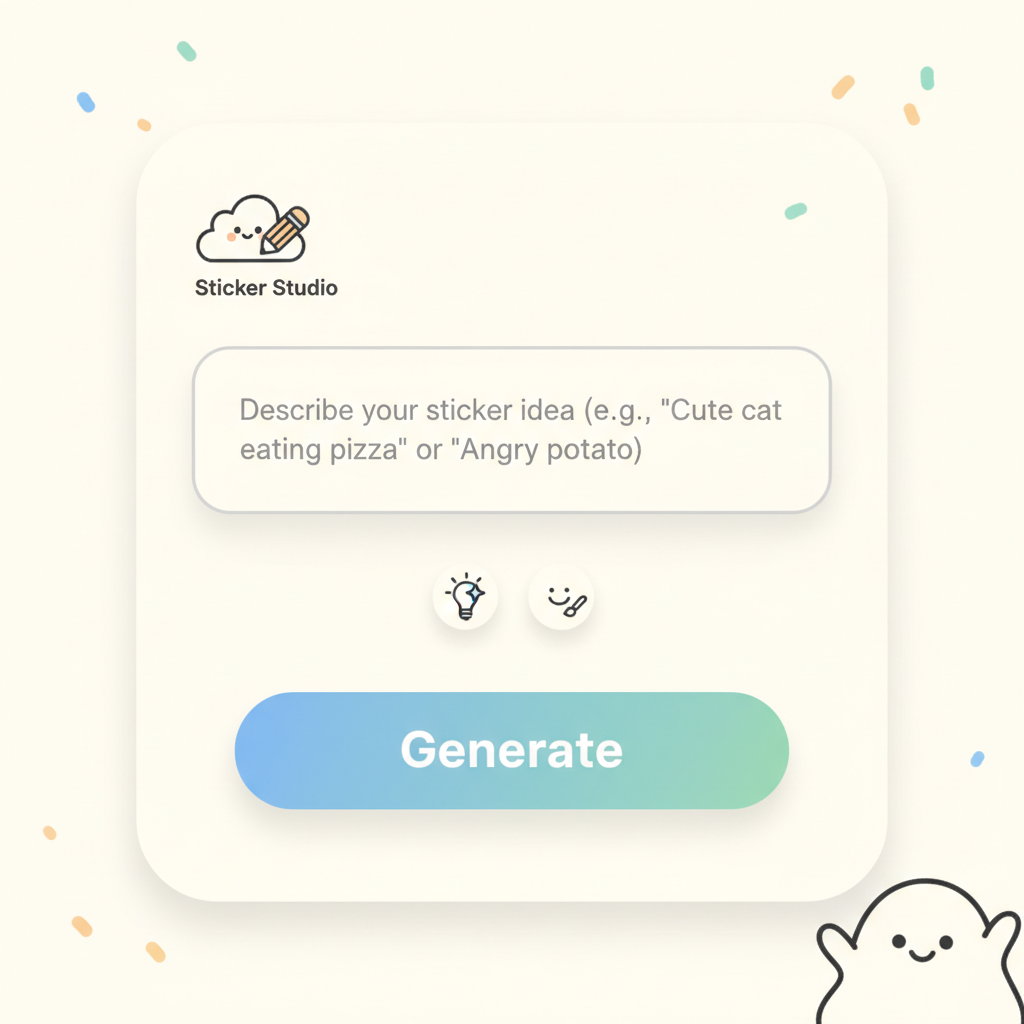 How to create custom WhatsApp stickers - Step 1: Describe your sticker idea with AI sticker maker tool